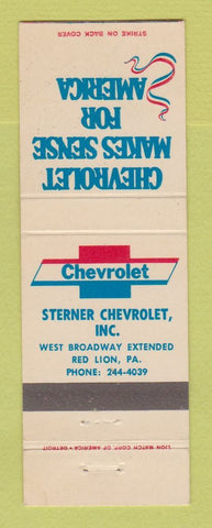 Matchbook Cover - Chevrolet Sterner Red Lion PA WEAR