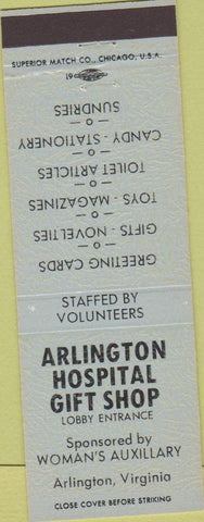 Matchbook Cover - Arlington VA Hospital Gift Shop blue