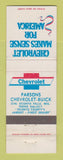 Matchbook Cover - Chevrolet Parsons Buick Oconto Falls WI