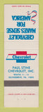 Matchbook Cover - Chevrolet Paul Stine Selinsgrove PA