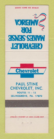 Matchbook Cover - Chevrolet Paul Stine Selinsgrove PA
