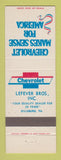 Matchbook Cover - Chevrolet Lefever Bros Dillsburg PA