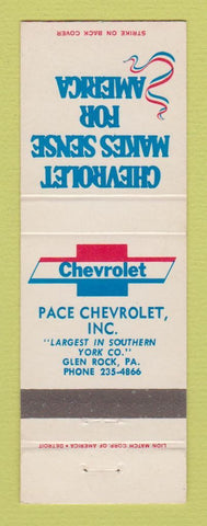 Matchbook Cover - Chevrolet Pace Glen Rock PA