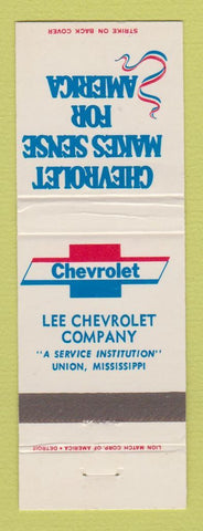 Matchbook Cover - Chevrolet Lee Union MS