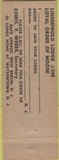 Matchbook Cover - Lindenwold Moose Lodge Watsontown NJ