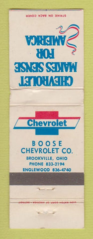 Matchbook Cover - Chevrolet Boose Brookville OH WEAR