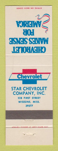 Matchbook Cover - Chevrolet Star Wiggins MS
