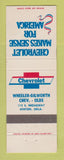 Matchbook Cover - Chevrolet Wheeler Gilworth Oldsmobile Hinton OK