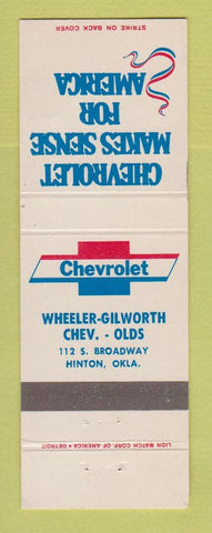 Matchbook Cover - Chevrolet Wheeler Gilworth Oldsmobile Hinton OK
