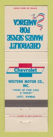 Matchbook Cover - Chevrolet Western Motors Leoti KS WEAR