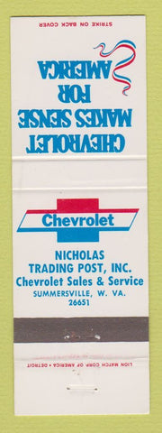 Matchbook Cover - Chevrolet Nicholas Trading Post Summersville WV