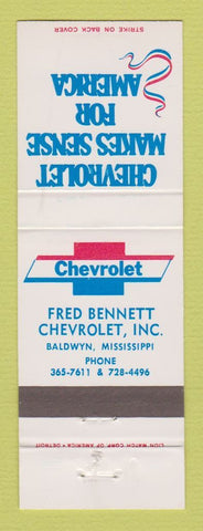 Matchbook Cover - Chevrolet Fred Bennett Baldwyn MS