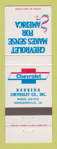 Matchbook Cover - Chevrolet Barbera Napoleonville LA