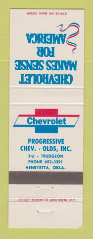 Matchbook Cover - Chevrolet Progressive Oldsmobile Henryetta OK