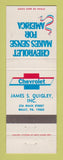 Matchbook Cover - Chevrolet James Quigley Bally PA