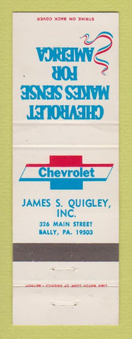 Matchbook Cover - Chevrolet James Quigley Bally PA