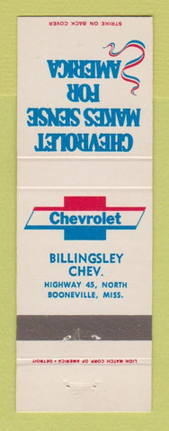 Matchbook Cover - Chevrolet Billingsley Booneville MS