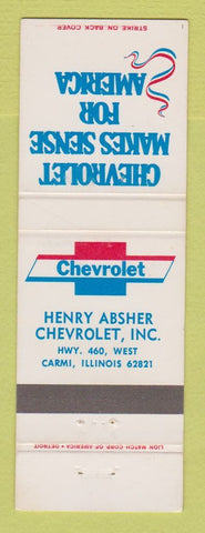 Matchbook Cover - Chevrolet Henry Absher Carmi IL