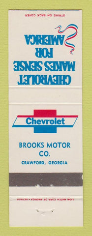 Matchbook Cover - Chevrolet Brooks Motors Crawford GA