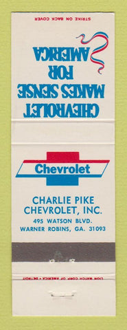 Matchbook Cover - Chevrolet Charlie Pike Warner Robins GA