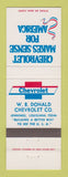 Matchbook Cover - Chevrolet WB Donald Jennings LA