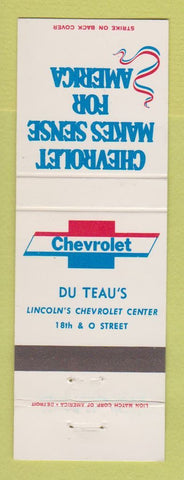 Matchbook Cover - Chevrolet Du Teau's Lincoln NE