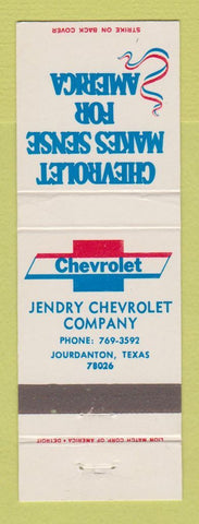 Matchbook Cover - Chevrolet Jendry Jourdanton TX
