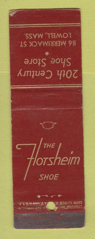 Matchbook Cover - Florsheim Shoes 20th Century Store Lowell MA feature WEAR