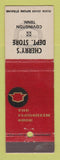 Matchbook Cover - Florsheim Shoes Cherry's Department Store Covington TN