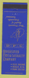 Matchbook Cover - Diversified Fire Casualty Insurance Beckley WV