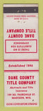 Matchbook Cover - Dane County Title Insurance Madison WI WEAR