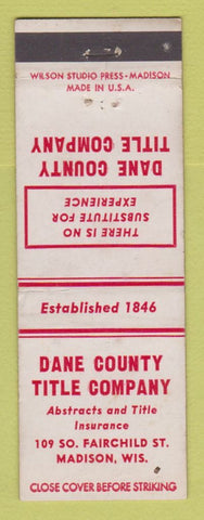 Matchbook Cover - Dane County Title Insurance Madison WI WEAR