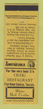 Matchbook Cover - Craig Restaurant Winton NC Perkins Americana YELLOW