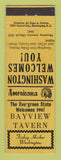 Matchbook Cover - Bayview Tavern Friday Harbor WA Perkins Americana YELLOW