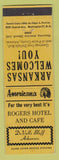 Matchbook Cover - Rogers Hotel Cafe DeVAlls Bluff AR Perkins Americana YELLOW