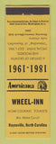 Matchbook Cover - Wheel Inn Hayesville NC 1961 Perkins Americana YELLOW