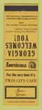 Matchbook Cover - Twin City Cafe Homer GA Perkins Americana YELLOW