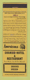 Matchbook Cover - Shaniko Hotel Restaurant OR WEAR Perkins Americana YELLOW