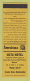 Matchbook Cover - Vista Motel Coulee Dam WA Perkins Americana YELLOW