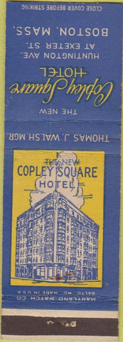 Matchbook Cover - Copley Square Hotel Boston MA