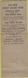 Matchbook Cover - Copley Square Hotel Boston MA