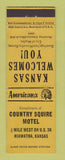 Matchbook Cover - Country Squire Motel Hiawatha KS Perkins Americana YELLOW