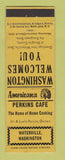 Matchbook Cover - Perkins Cafe Waterville WA Perkins Americana YELLOW