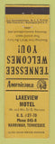Matchbook Cover - Lakeview Motel Harriman TN Perkins Americana YELLOW