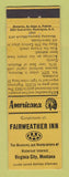 Matchbook Cover - Fairweather Inn Virginia City MT Perkins Americana YELLOW
