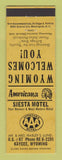 Matchbook Cover - Siesta Motel Kaycee WY Perkins Americana YELLOW