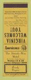 Matchbook Cover - Brandy Way Motel Brandy VA WEAR Perkins Americana YELLOW