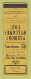 Matchbook Cover Shore Acres Resort Motel North Hero VT Perkins Americana YELLOW