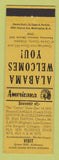 Matchbook Cover - Grove Hill AL Perkins Americana YELLOW