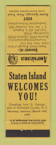 Matchbook Cover - Saint George NY Perkins Americana YELLOW